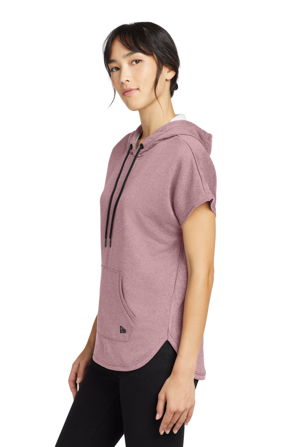 Dusty Mauve He New Era Women's Performance Terry Short Sleeve Hoodie LNEA533
