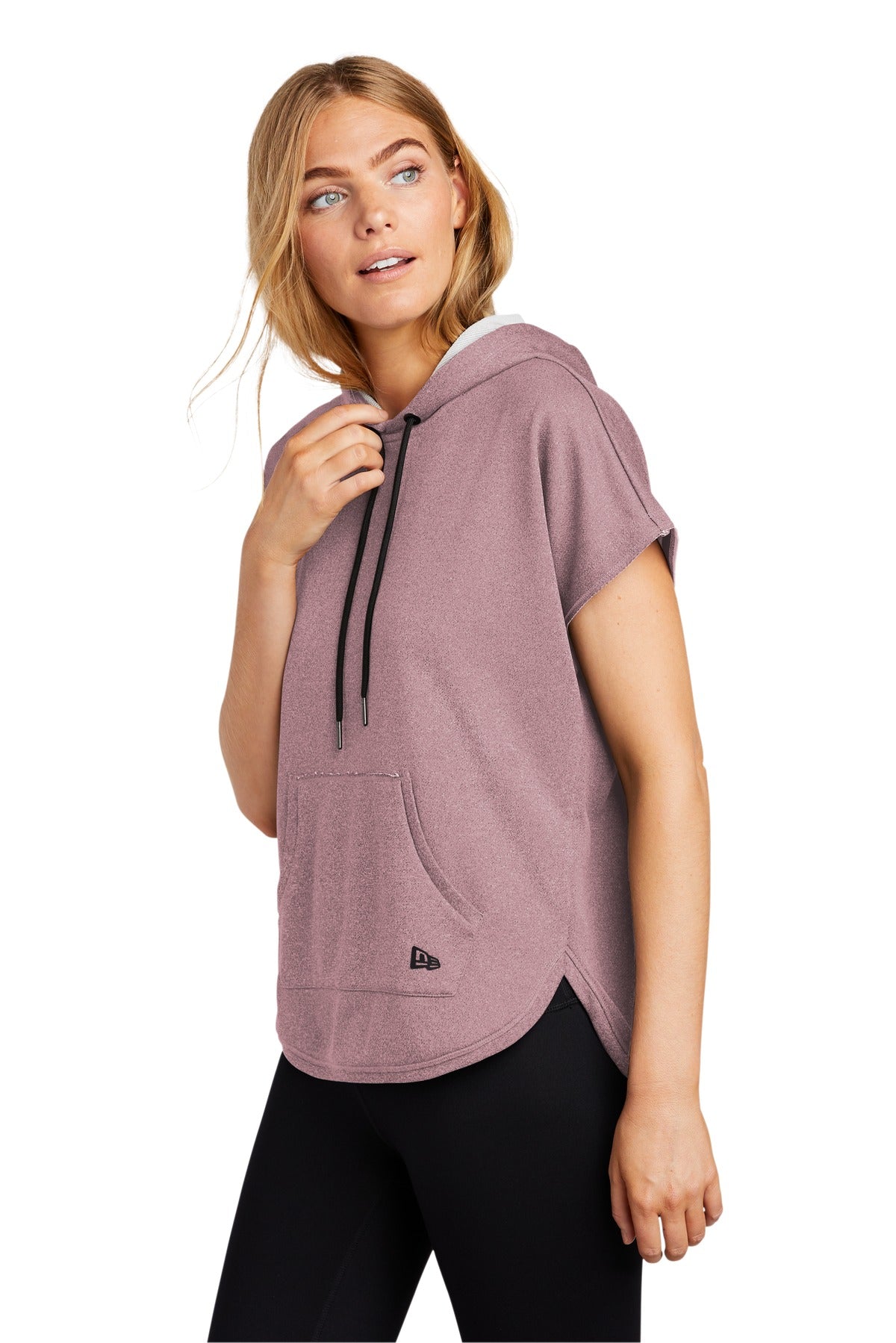 Dusty Mauve He New Era Women's Performance Terry Short Sleeve Hoodie LNEA533