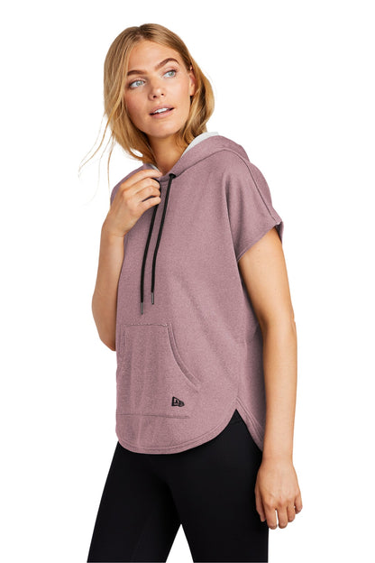 Dusty Mauve He New Era Women's Performance Terry Short Sleeve Hoodie LNEA533