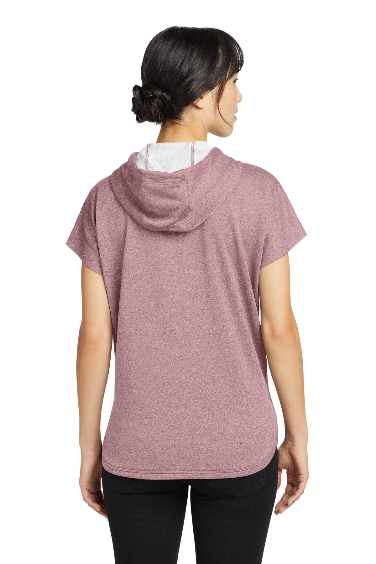 Dusty Mauve He New Era Women's Performance Terry Short Sleeve Hoodie LNEA533