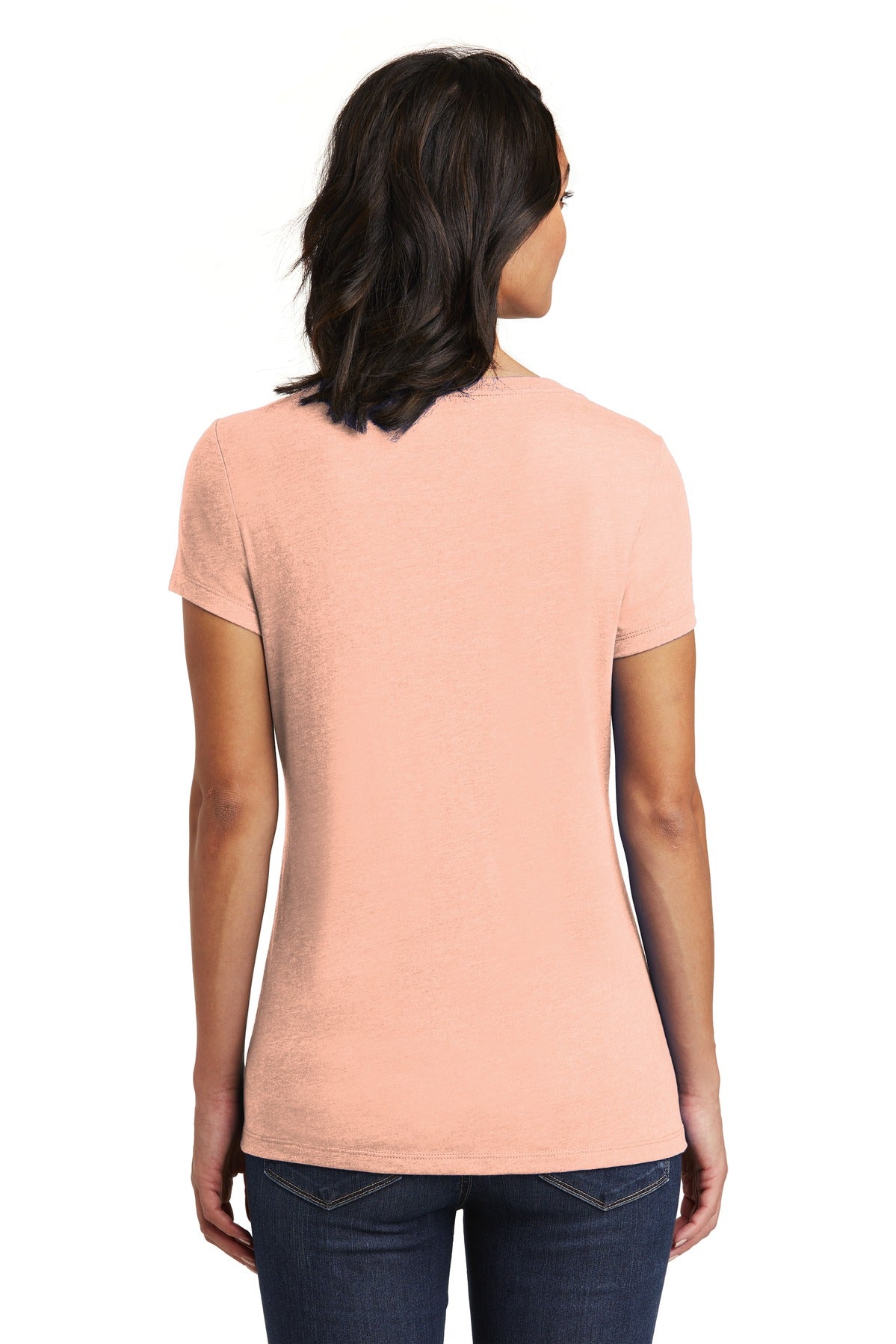 Dusty Peach District Women's Very Important Tee V-Neck. DT6503