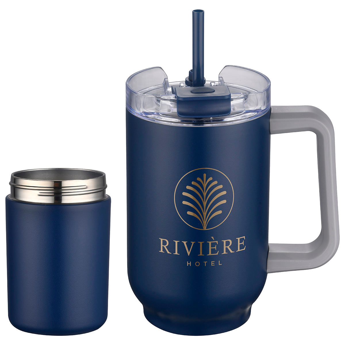 Black Novo Combo 20 oz Vacuum Insulated Stainless Steel Mug and Screw-On 12 oz Can Cooler
