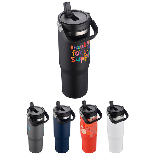 Black Oreno 30 oz Stainless Steel/Polypropylene Travel Tumbler