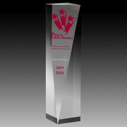 Screen Printed Carved Obelisk Award - 9"