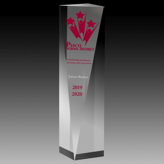 Screen Printed Carved Obelisk Award - 9"