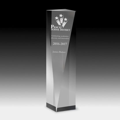 Screen Printed Carved Obelisk Award - 9"