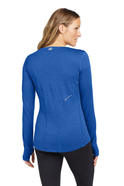 Electric Blue OGIO Women's Long Sleeve Pulse Crew. LOE321