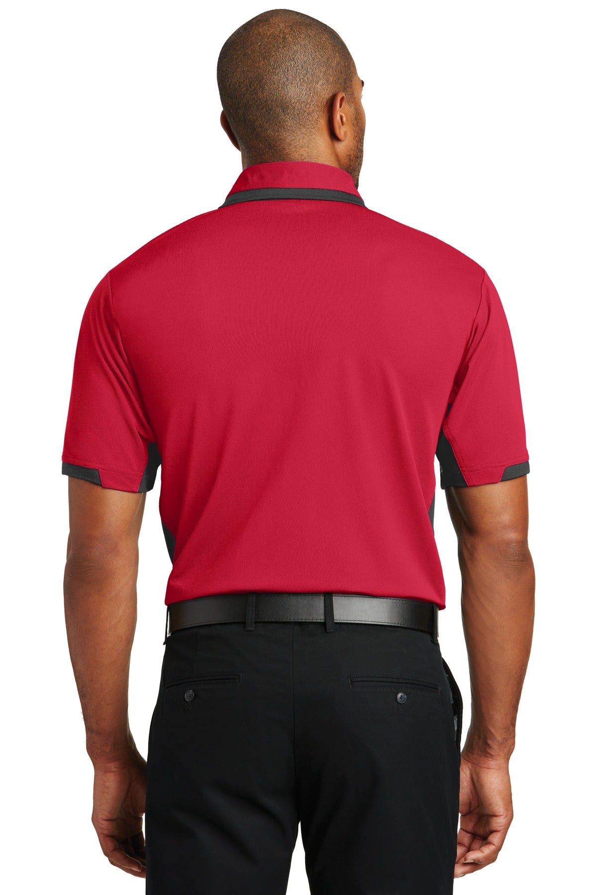 Engine Red/Blk Port Authority Dry Zone Colorblock Ottoman Polo. K524
