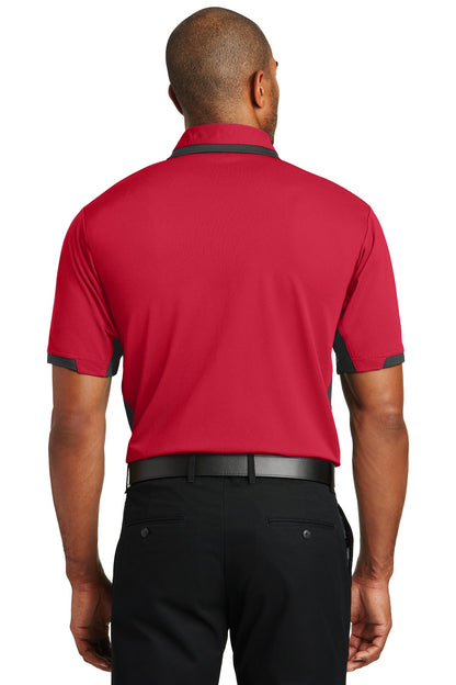 Engine Red/Blk Port Authority Dry Zone Colorblock Ottoman Polo. K524