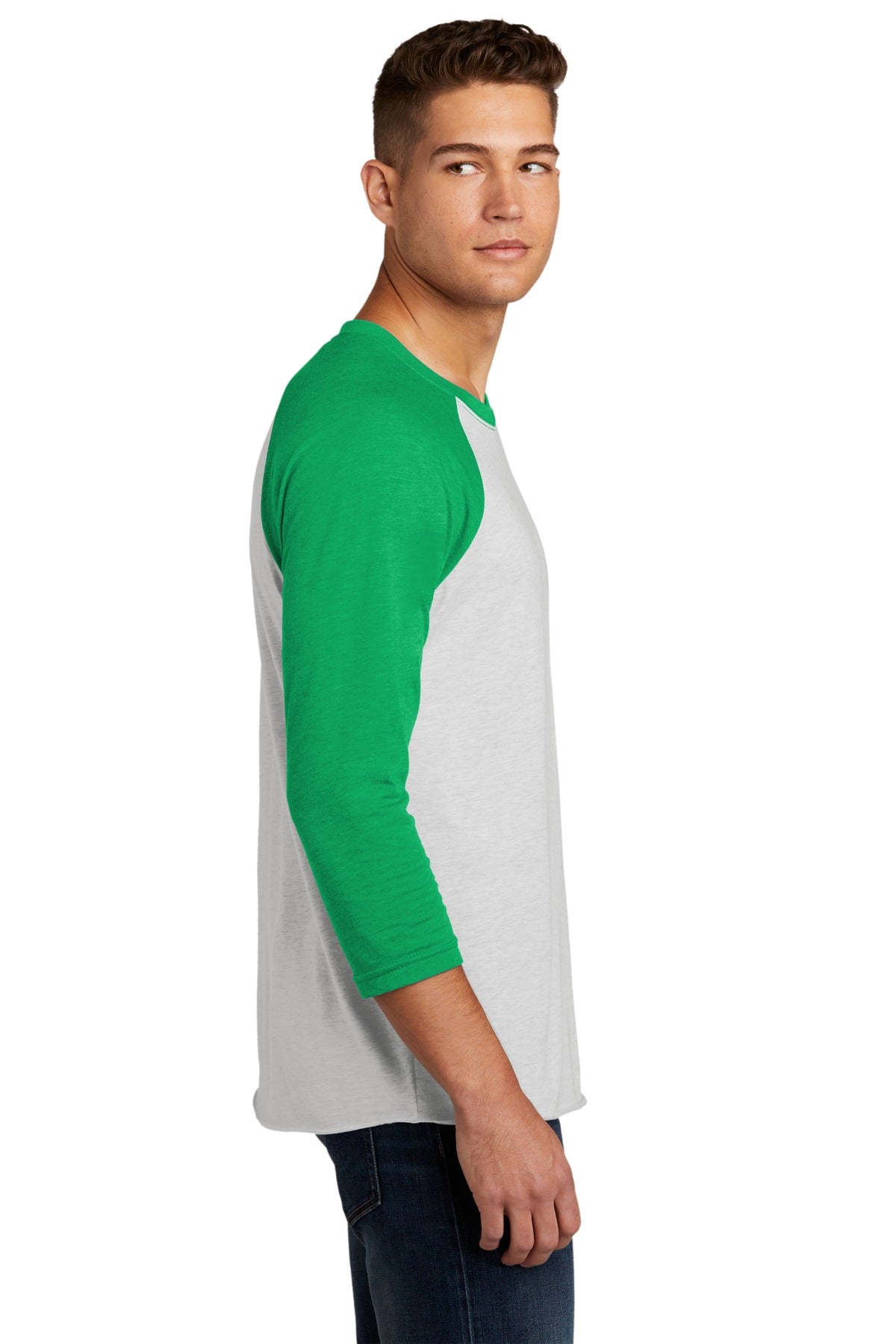 Envy/HtrWt Next Level Apparel Adult Tri-Blend 3/4-Sleeve Raglan Tee. NL6051