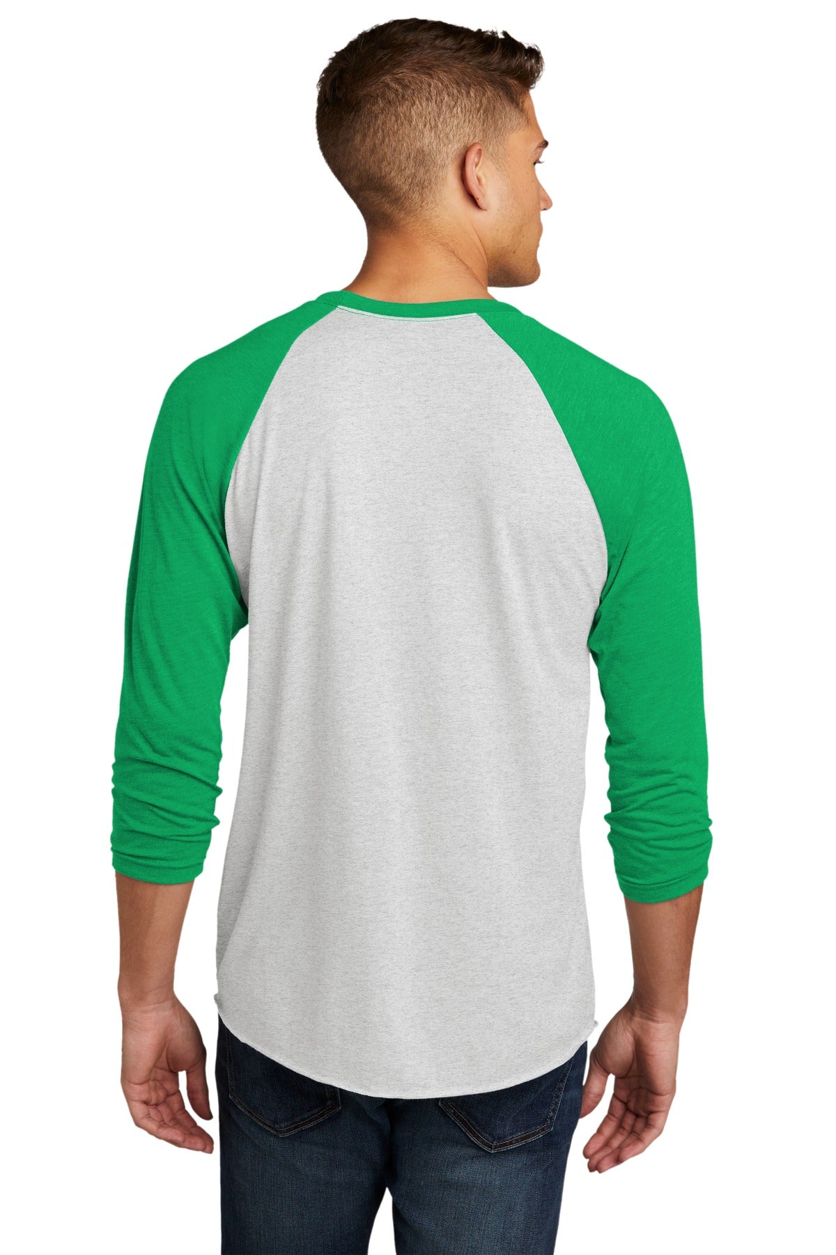 Envy/HtrWt Next Level Apparel Adult Tri-Blend 3/4-Sleeve Raglan Tee. NL6051