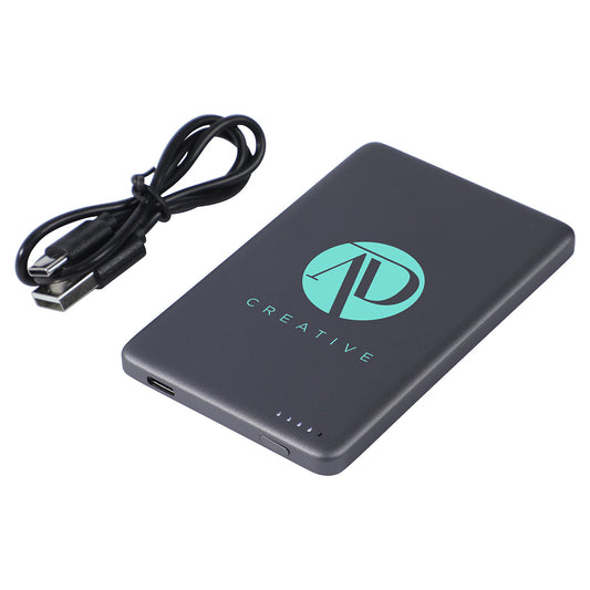 Gunmetal Royale Aluminum 5000mAh 20W Power Bank with 15W Magnetic Wireless Charger
