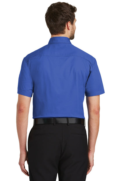 Faded Blue Port Authority Short Sleeve Twill Shirt. S500T