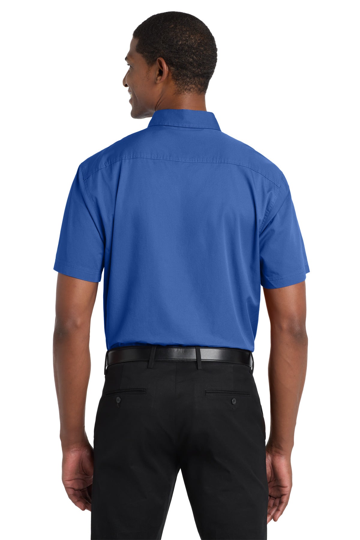 Faded Blue Port Authority Short Sleeve Twill Shirt. S500T