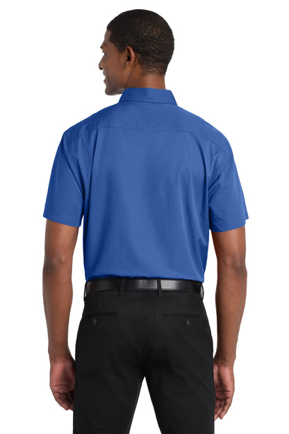 Faded Blue Port Authority Short Sleeve Twill Shirt. S500T