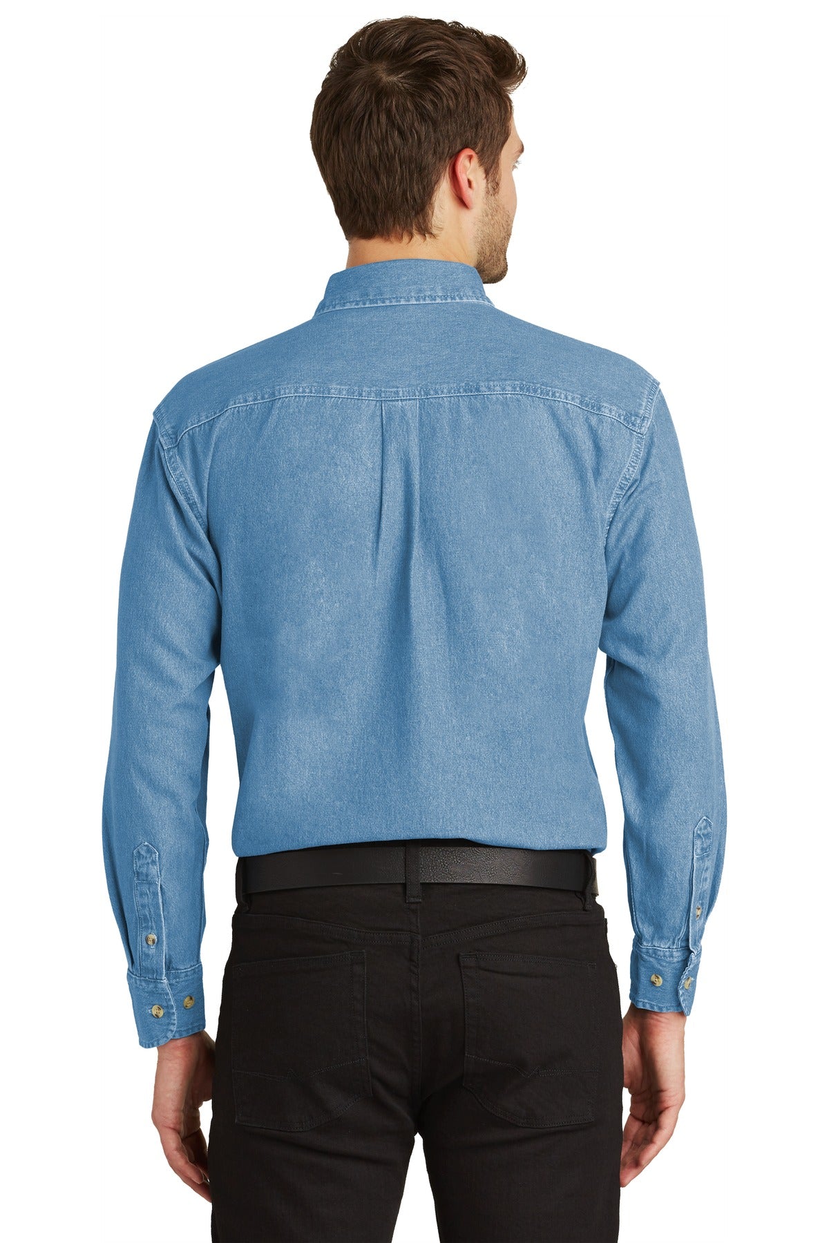 Faded Denim Port Authority Long Sleeve Denim Shirt. S600