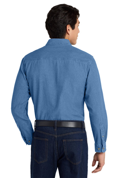 Faded Denim Port Authority Tall Long Sleeve Denim Shirt. TLS600