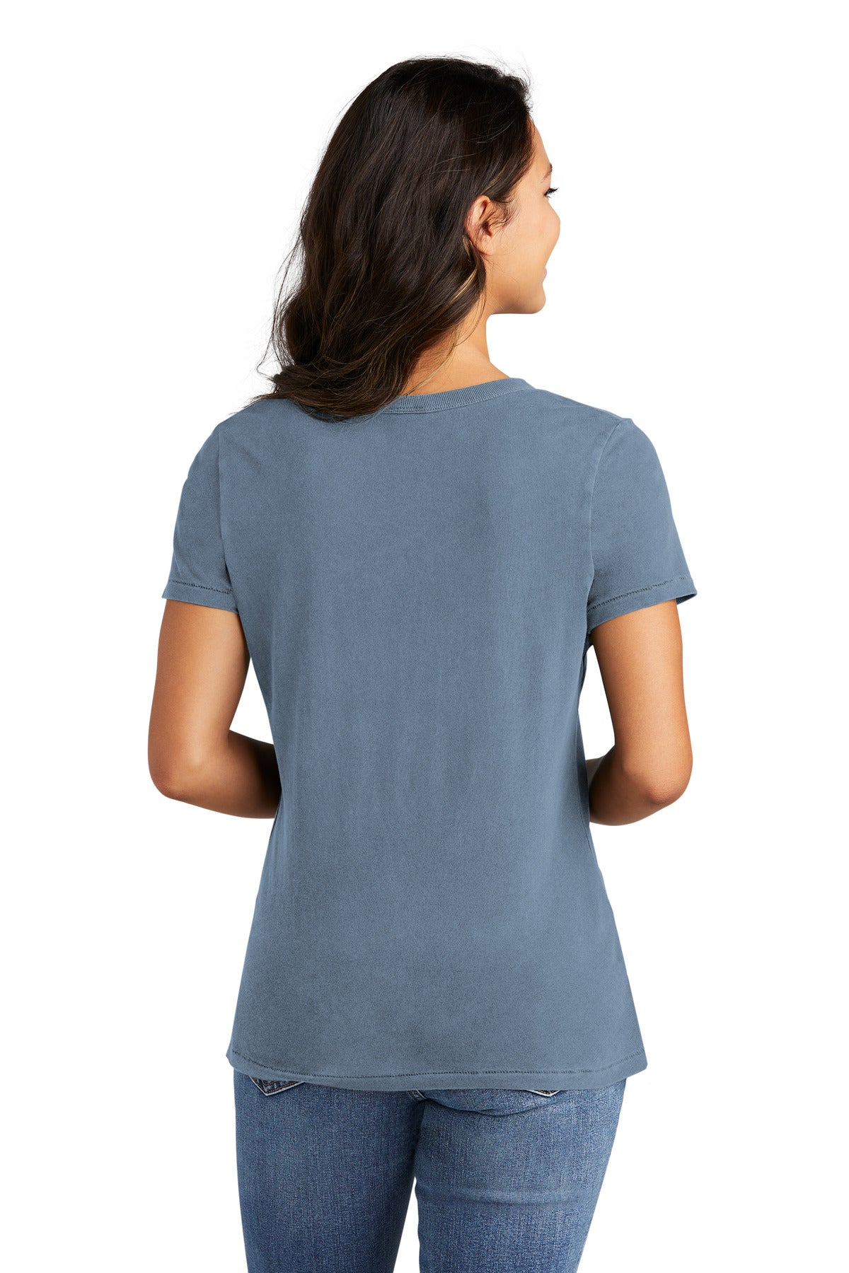 FadedDenim Port & Company Women's Beach Wash Garment-Dyed V-Neck Tee LPC099V