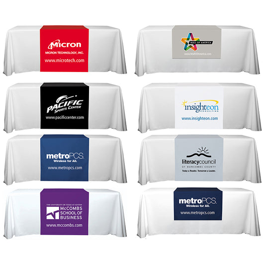 Red "Roger Six" 60" L Table Runners (Spot Color Print) / Accommodates 3 ft Table and Larger