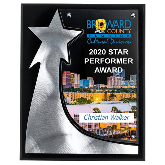 The Rising Star Plaque - 4 Color Process - (8" x 10" x 3/4")