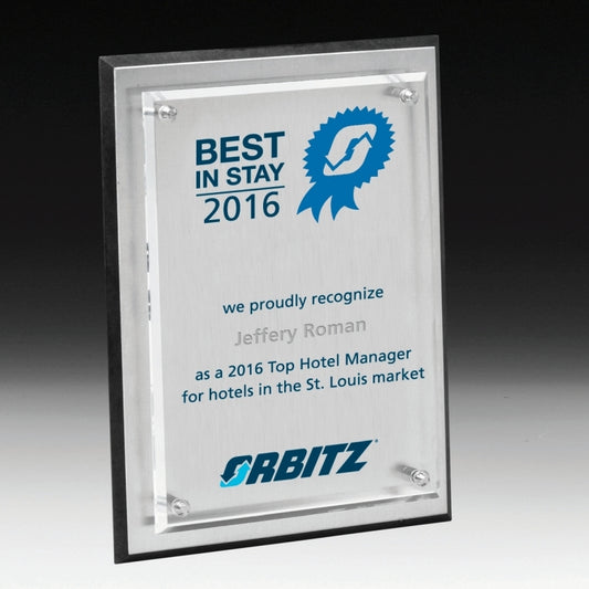 Tall Brushed Aluminum Plaque - Screen Printed
