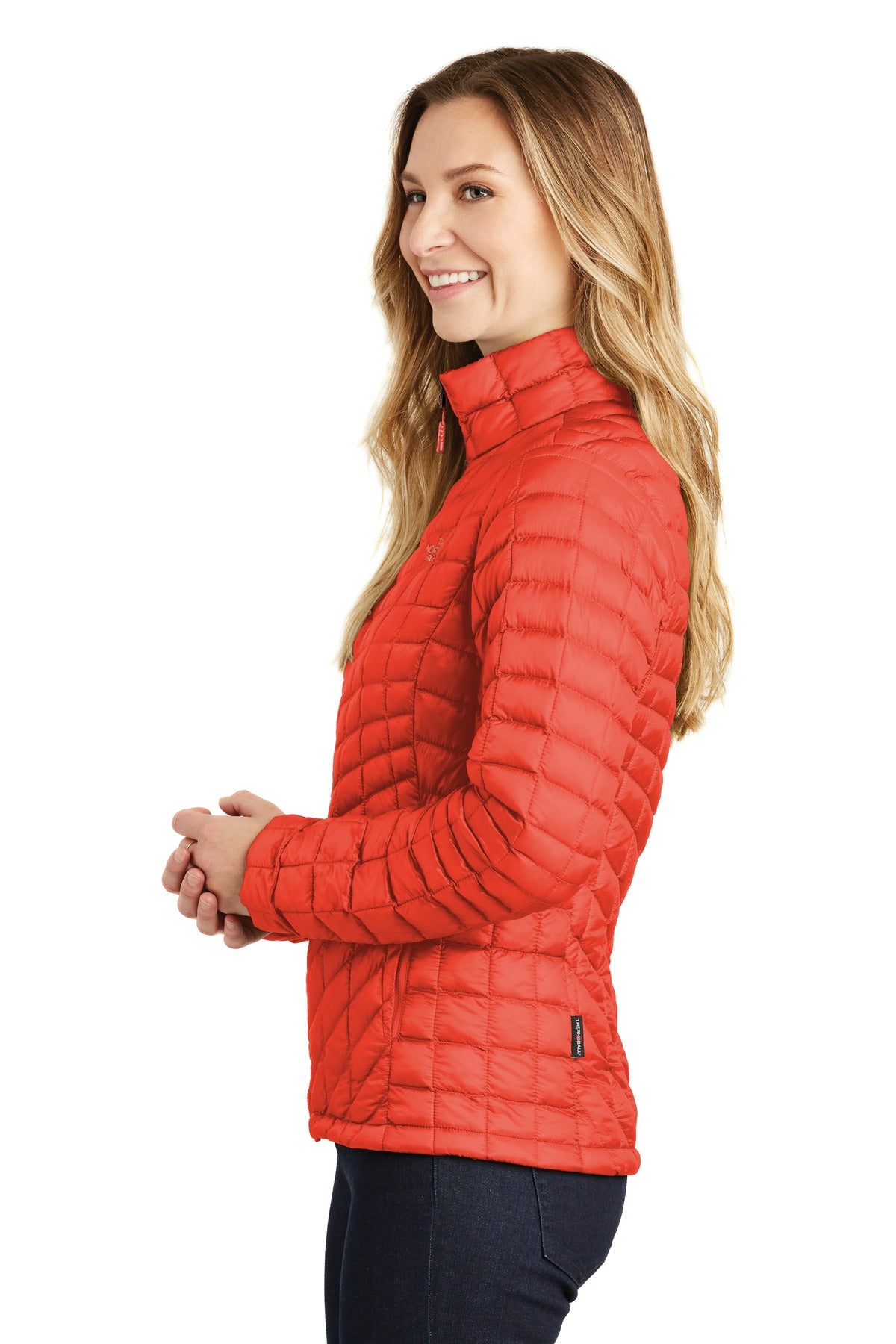 Fire Brick Red The North Face Women's ThermoBall Trekker Jacket. NF0A3LHK