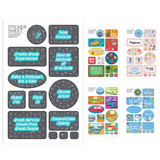 White Flair 7" X 11 " Sticker Sheet