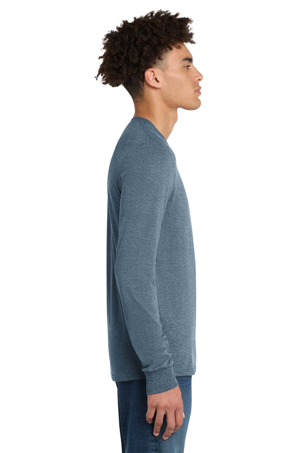 FlntBluHtr District Perfect Tri Long Sleeve Tee . DM132