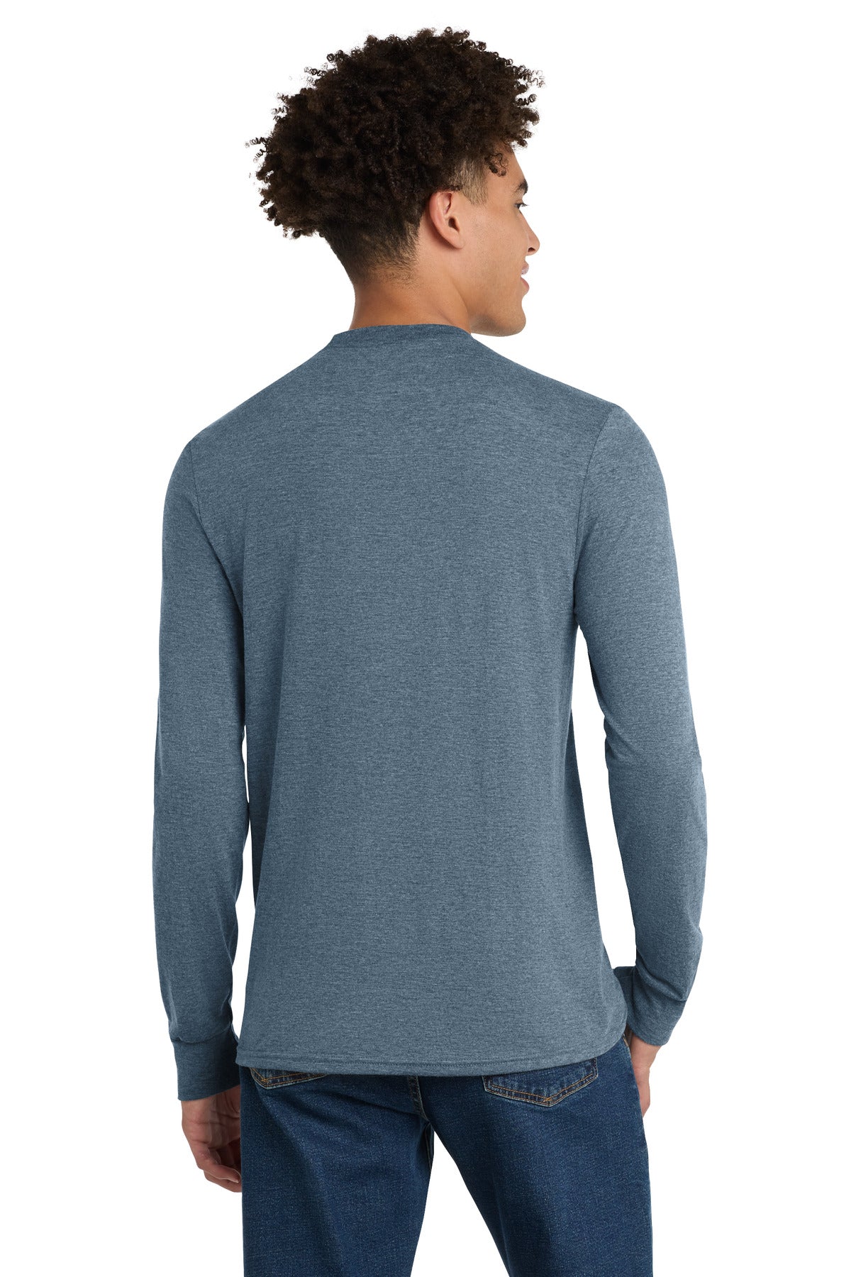 FlntBluHtr District Perfect Tri Long Sleeve Tee . DM132
