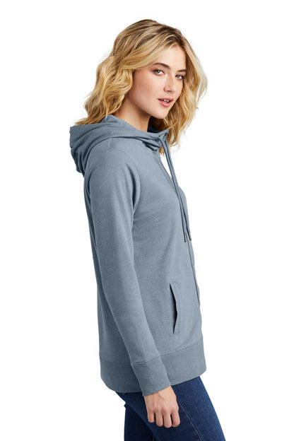 FlntBluHtr District Women's Featherweight French Terry Full-Zip Hoodie DT673