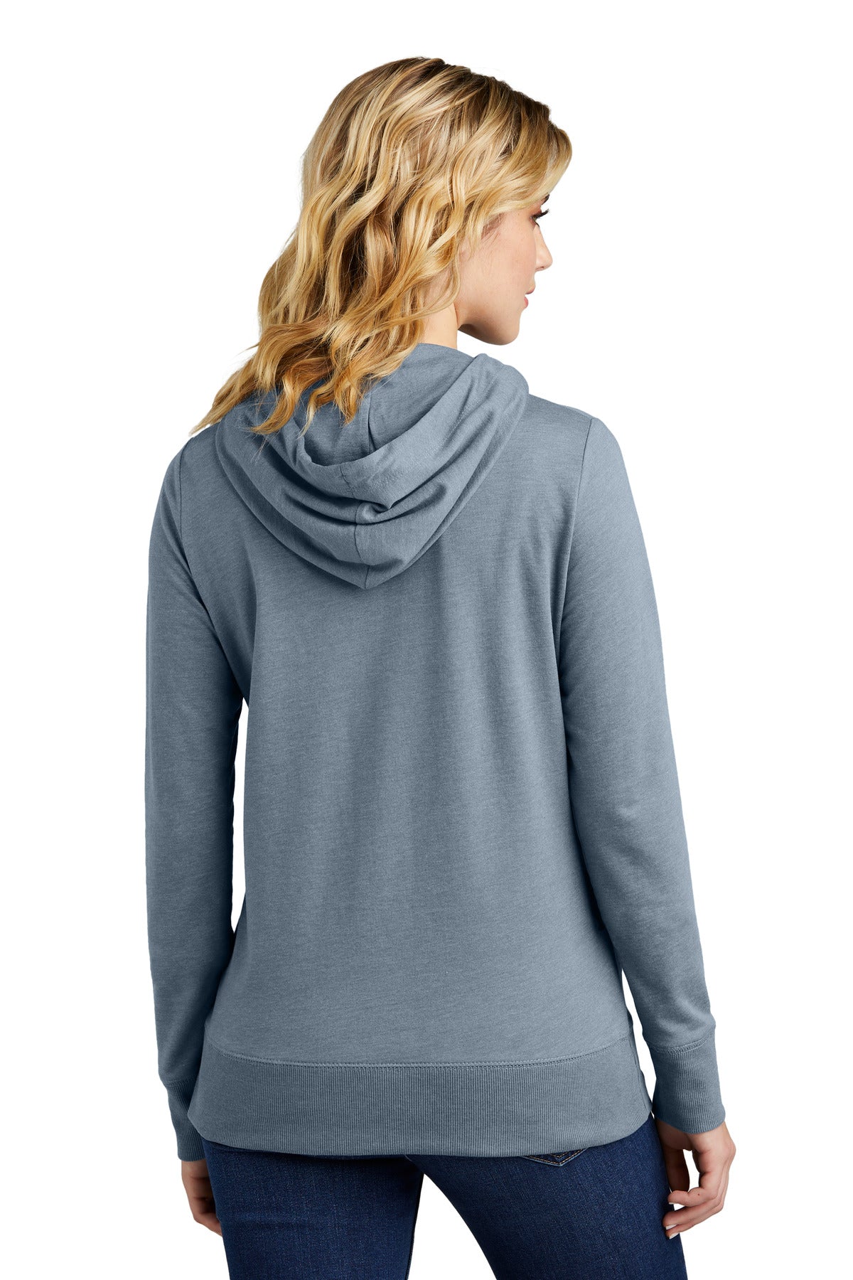 FlntBluHtr District Women's Featherweight French Terry Full-Zip Hoodie DT673