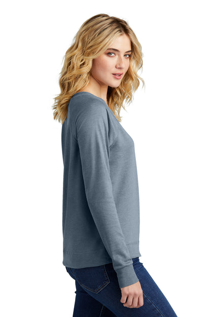 FlntBluHtr District Women's Featherweight French Terry Long Sleeve Crewneck DT672