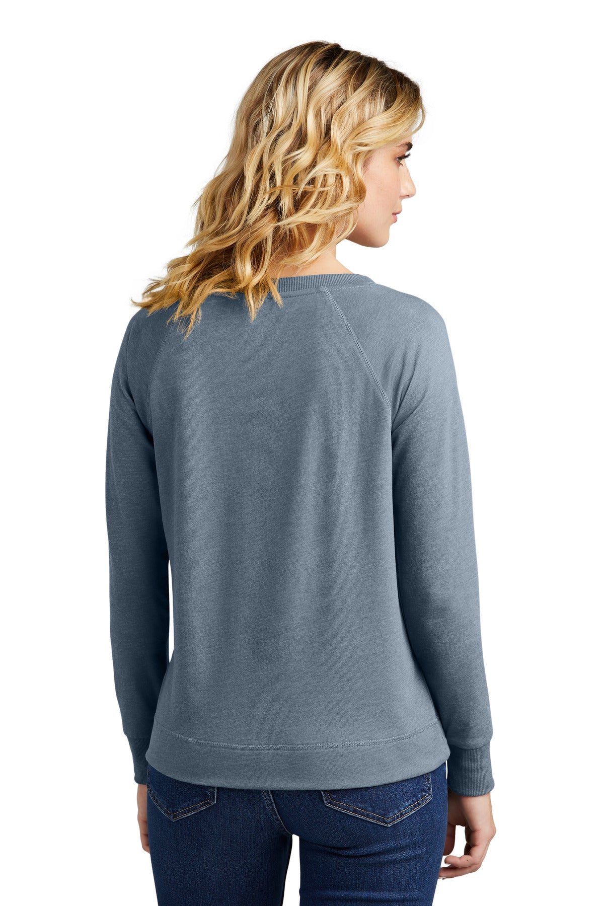 FlntBluHtr District Women's Featherweight French Terry Long Sleeve Crewneck DT672