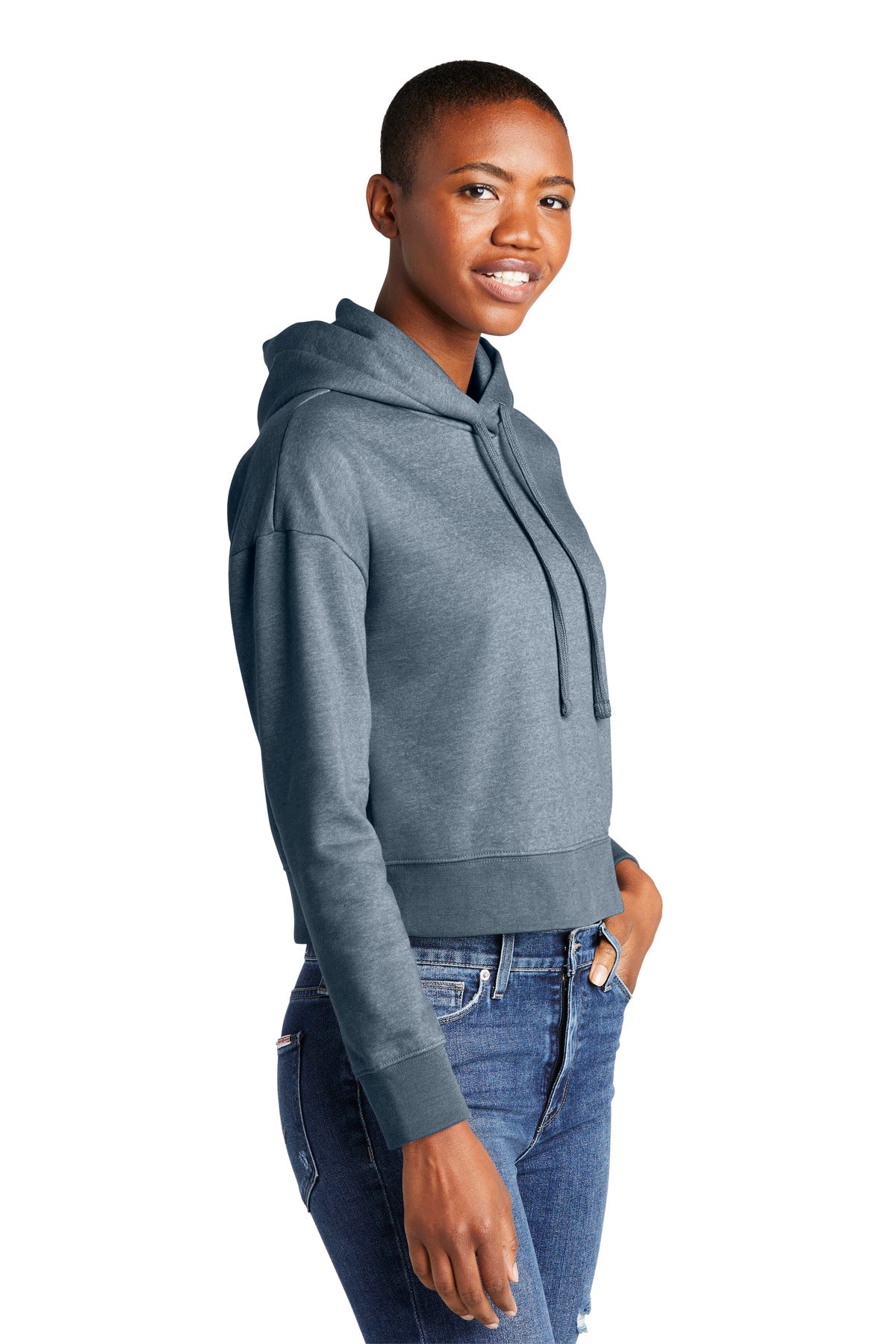 FlntBluHtr District Women's V.I.T. Fleece Hoodie DT6101
