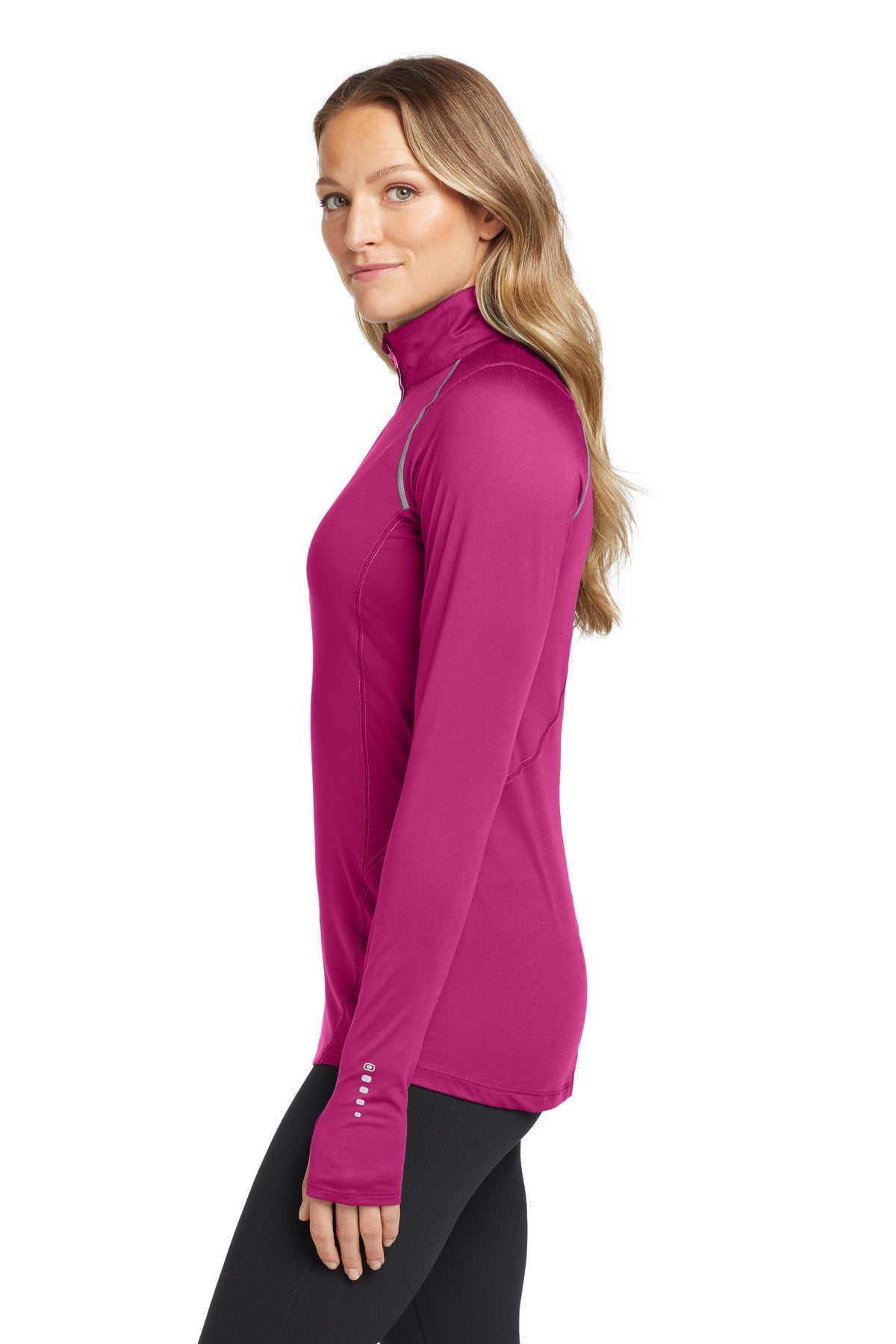 Flush Pink OGIO Women's Nexus 1/4-Zip Pullover. LOE335