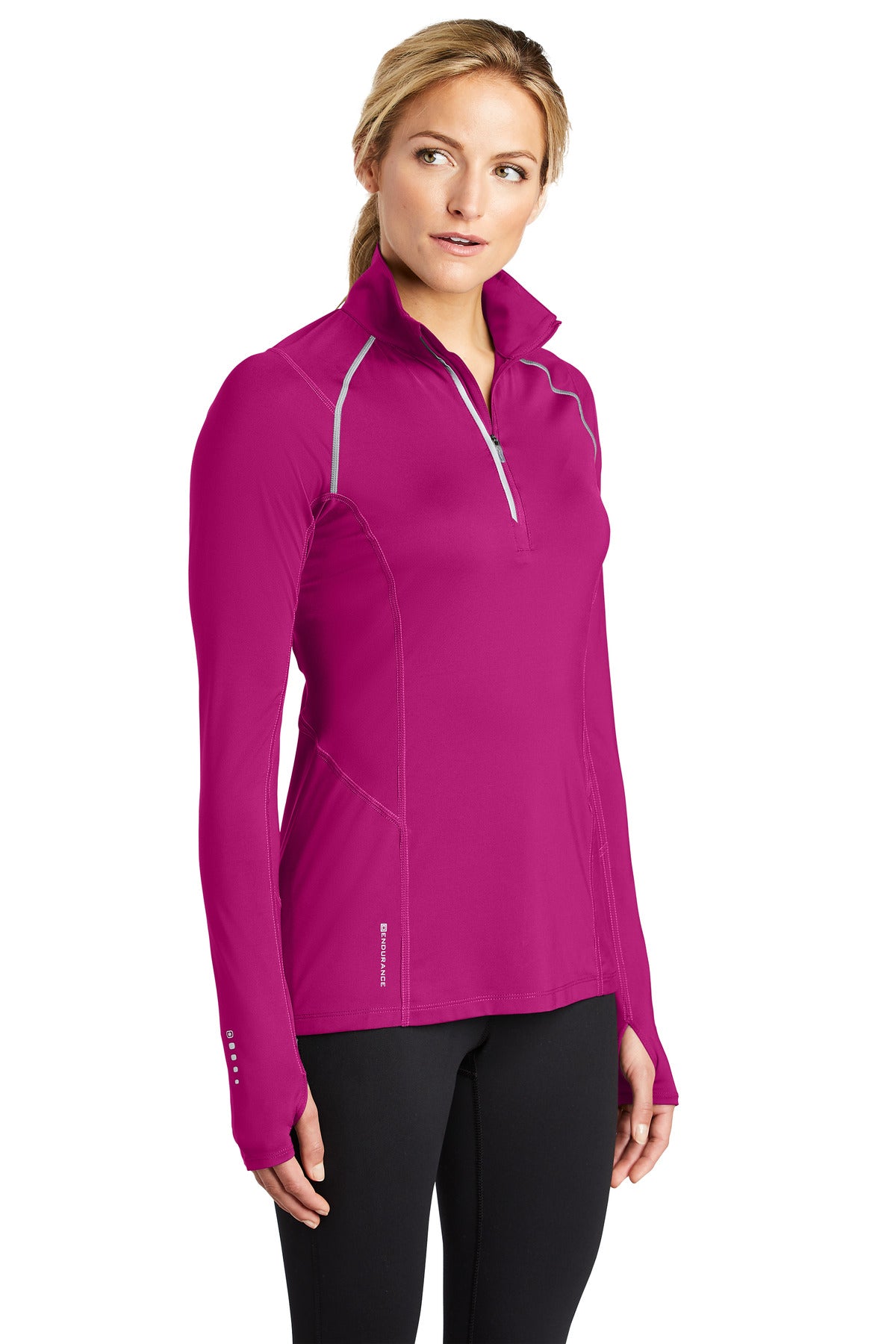 Flush Pink OGIO Women's Nexus 1/4-Zip Pullover. LOE335