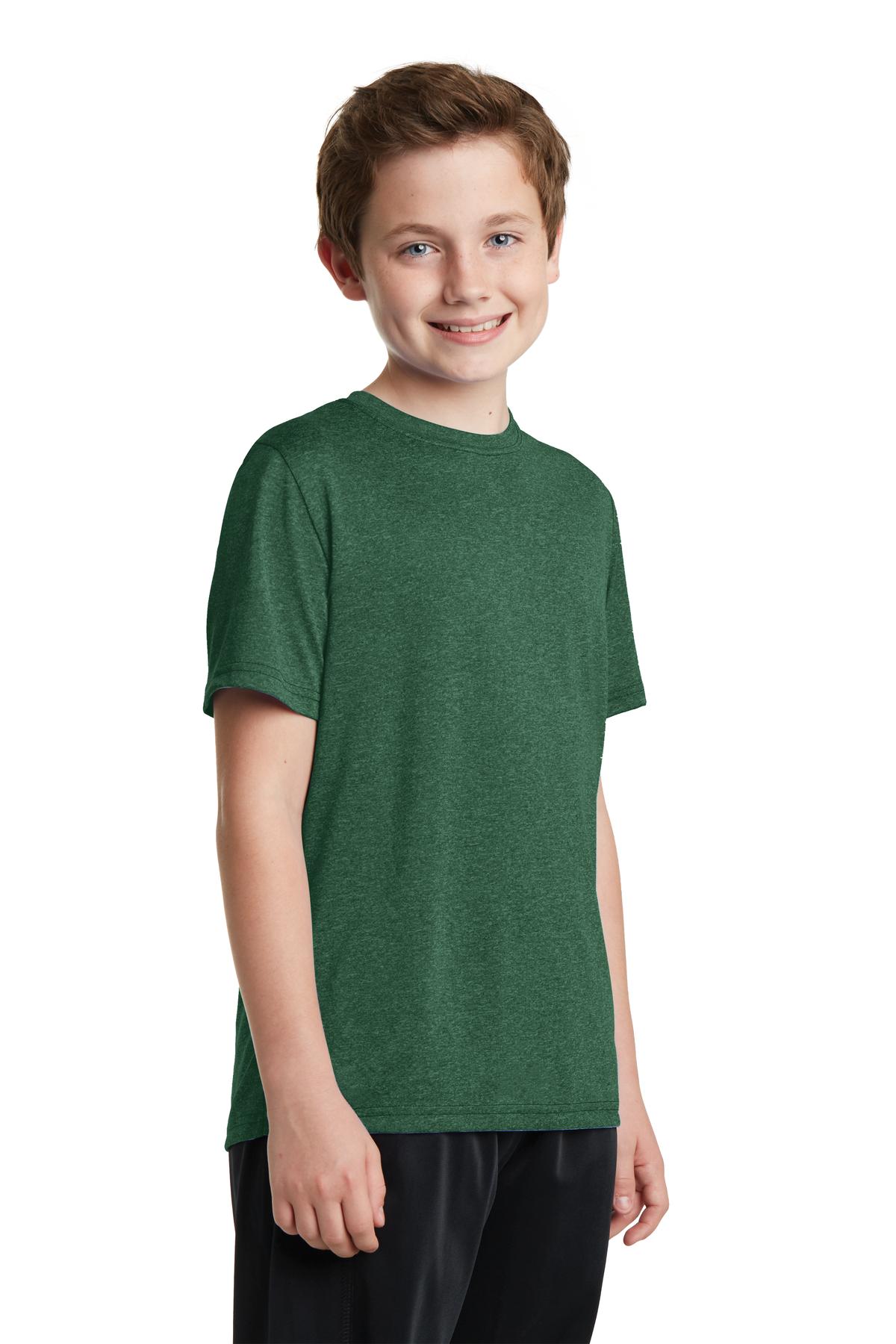 For Green Hthr Sport-Tek Youth Heather Contender Tee. YST360