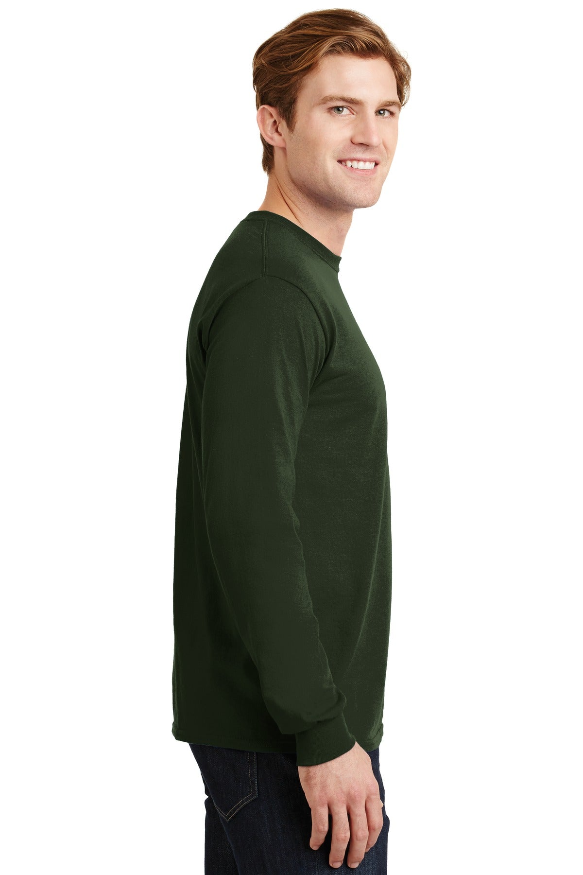 Forest Green Gildan - DryBlend 50 Cotton/50 Poly Long Sleeve T-Shirt. 8400