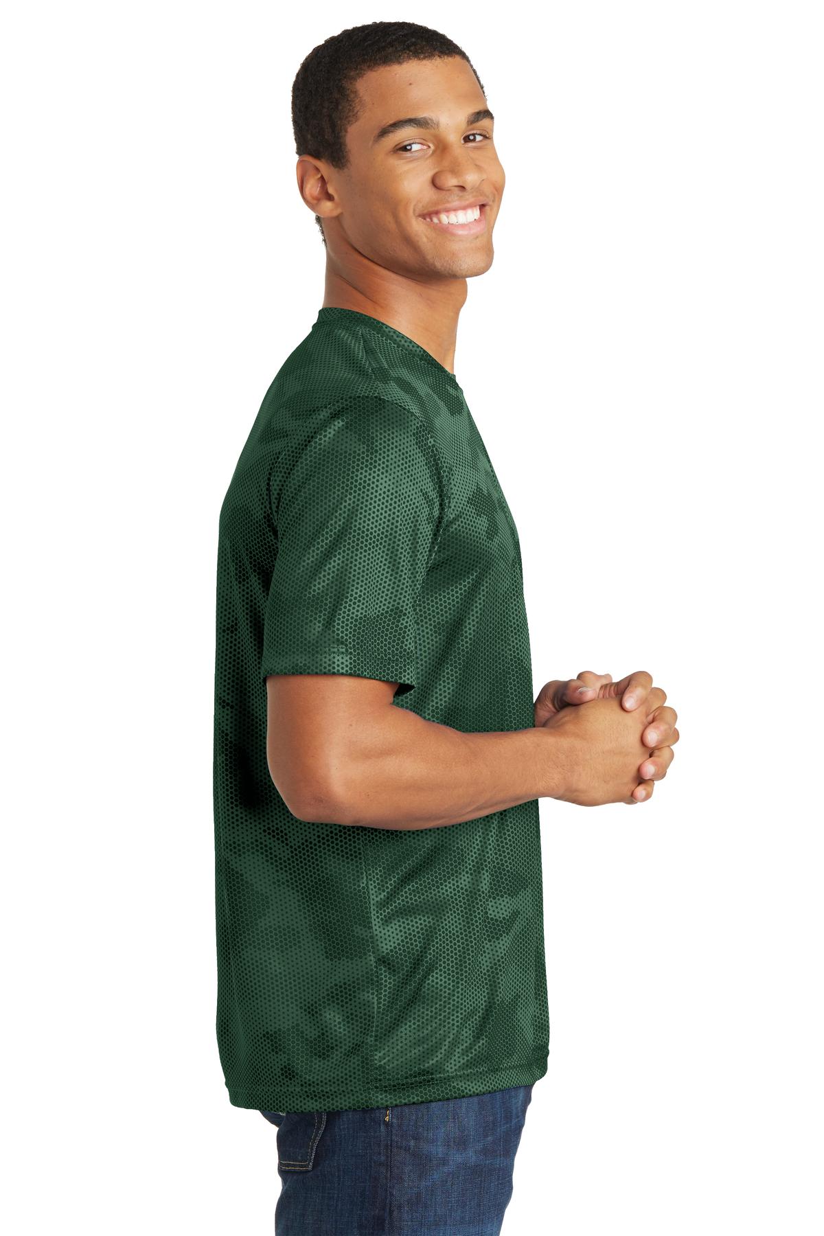 Forest Green Sport-Tek CamoHex Tee. ST370