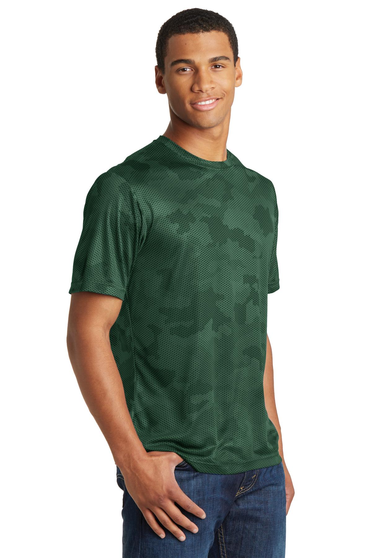 Forest Green Sport-Tek CamoHex Tee. ST370