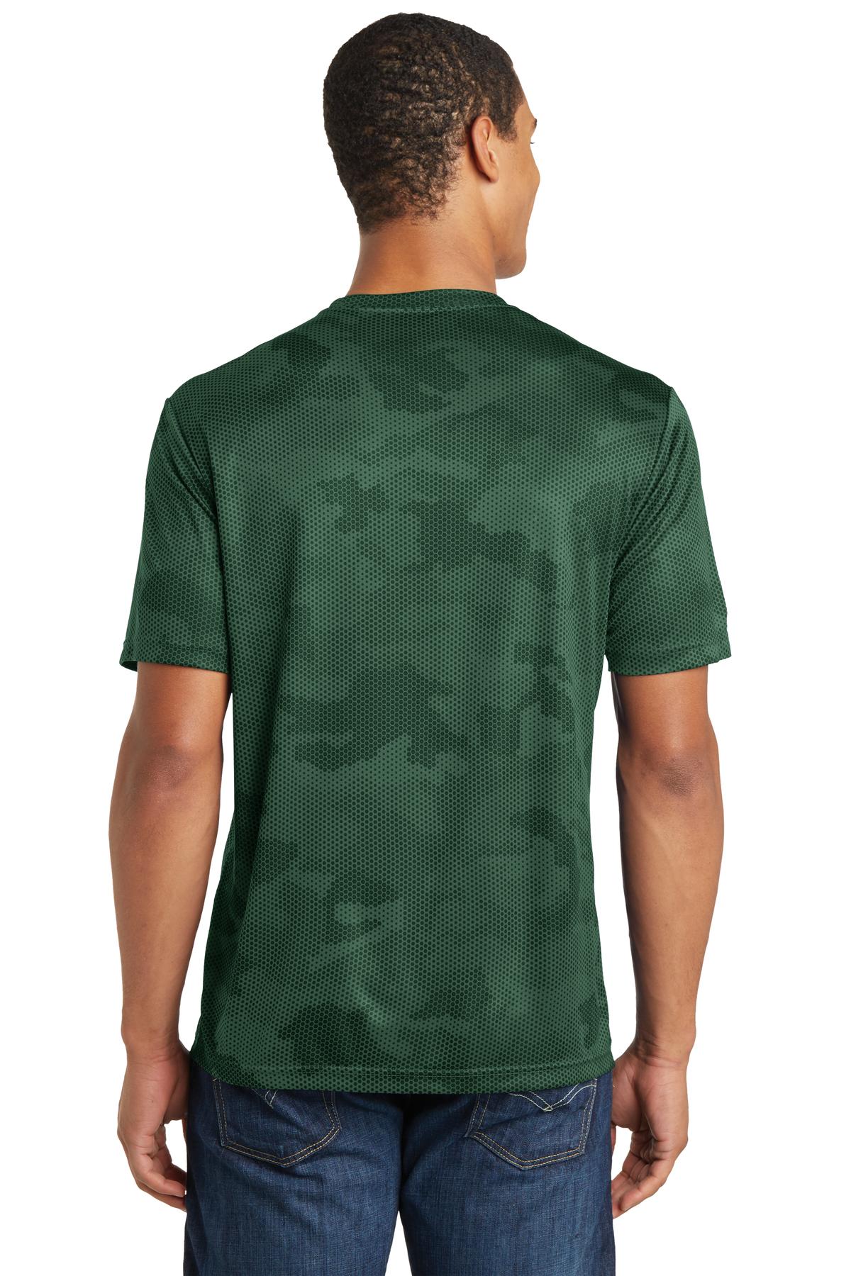 Forest Green Sport-Tek CamoHex Tee. ST370