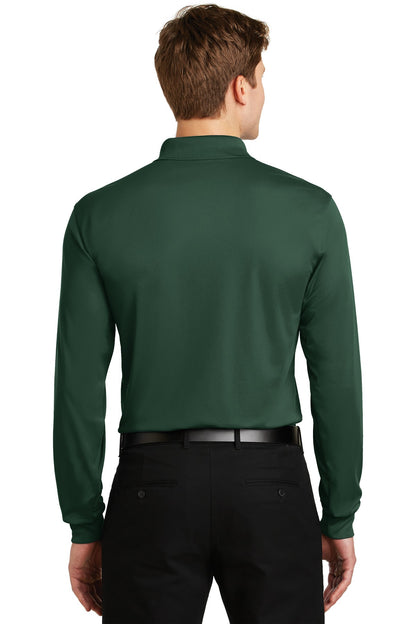 Forest Green Sport-Tek Long Sleeve Micropique Sport-Wick Polo. ST657
