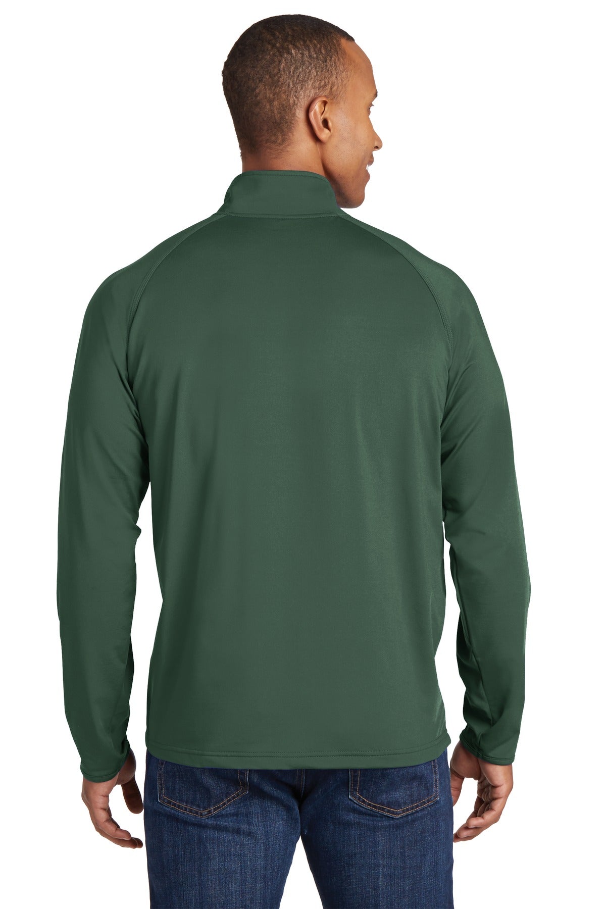 Forest Green Sport-Tek Sport-Wick Stretch 1/4-Zip Pullover. ST850