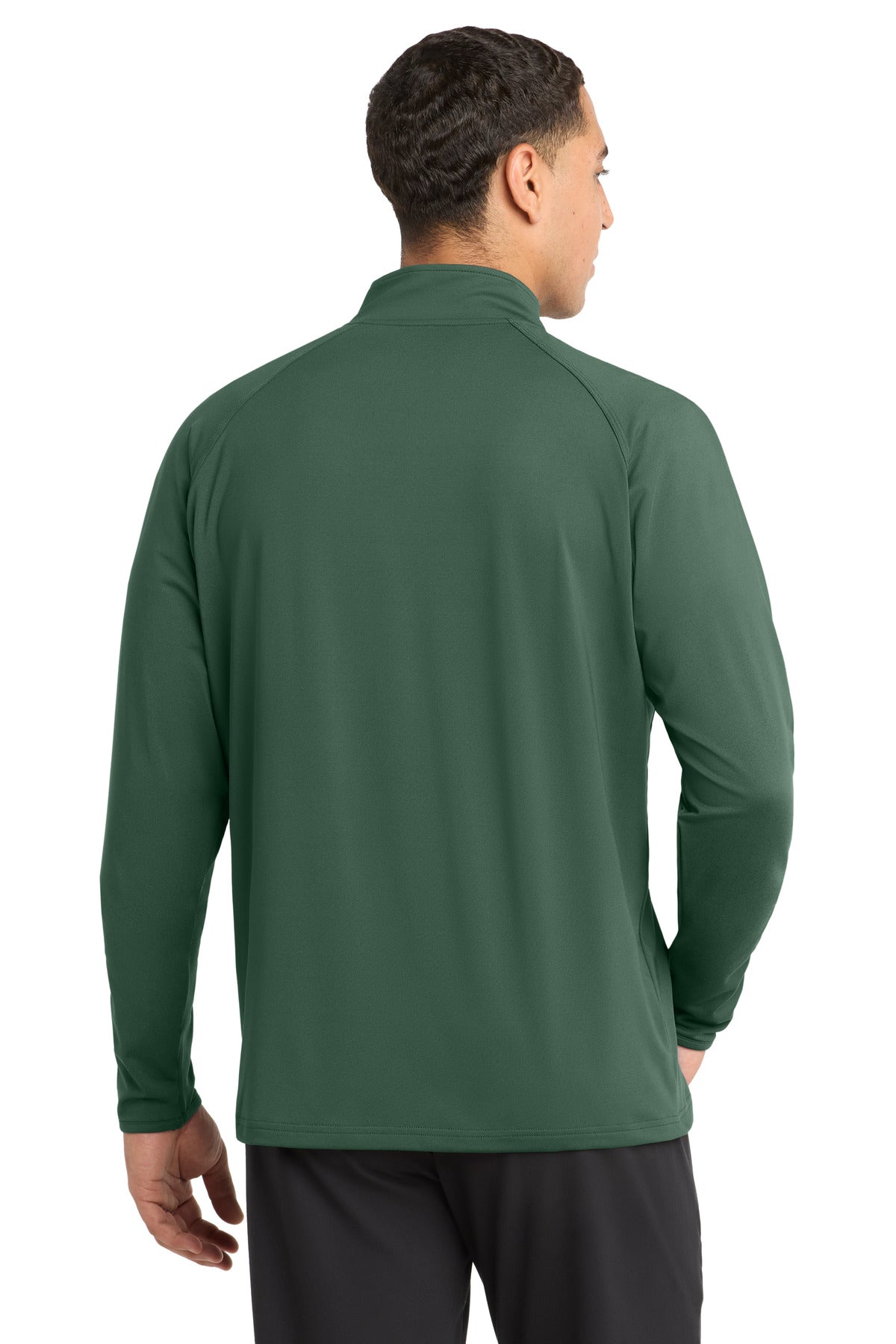 Forest Green Sport-Tek Sport-Wick Stretch 1/4-Zip Pullover. ST850