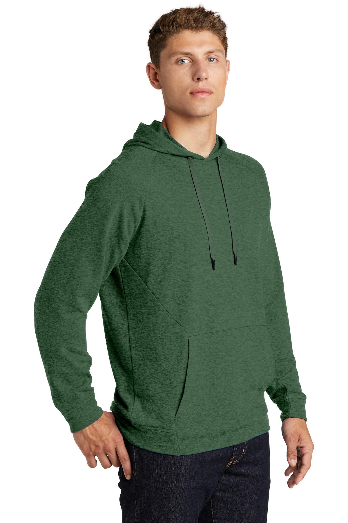 Forest Grn Hth Sport-Tek Lightweight French Terry Pullover Hoodie. ST272