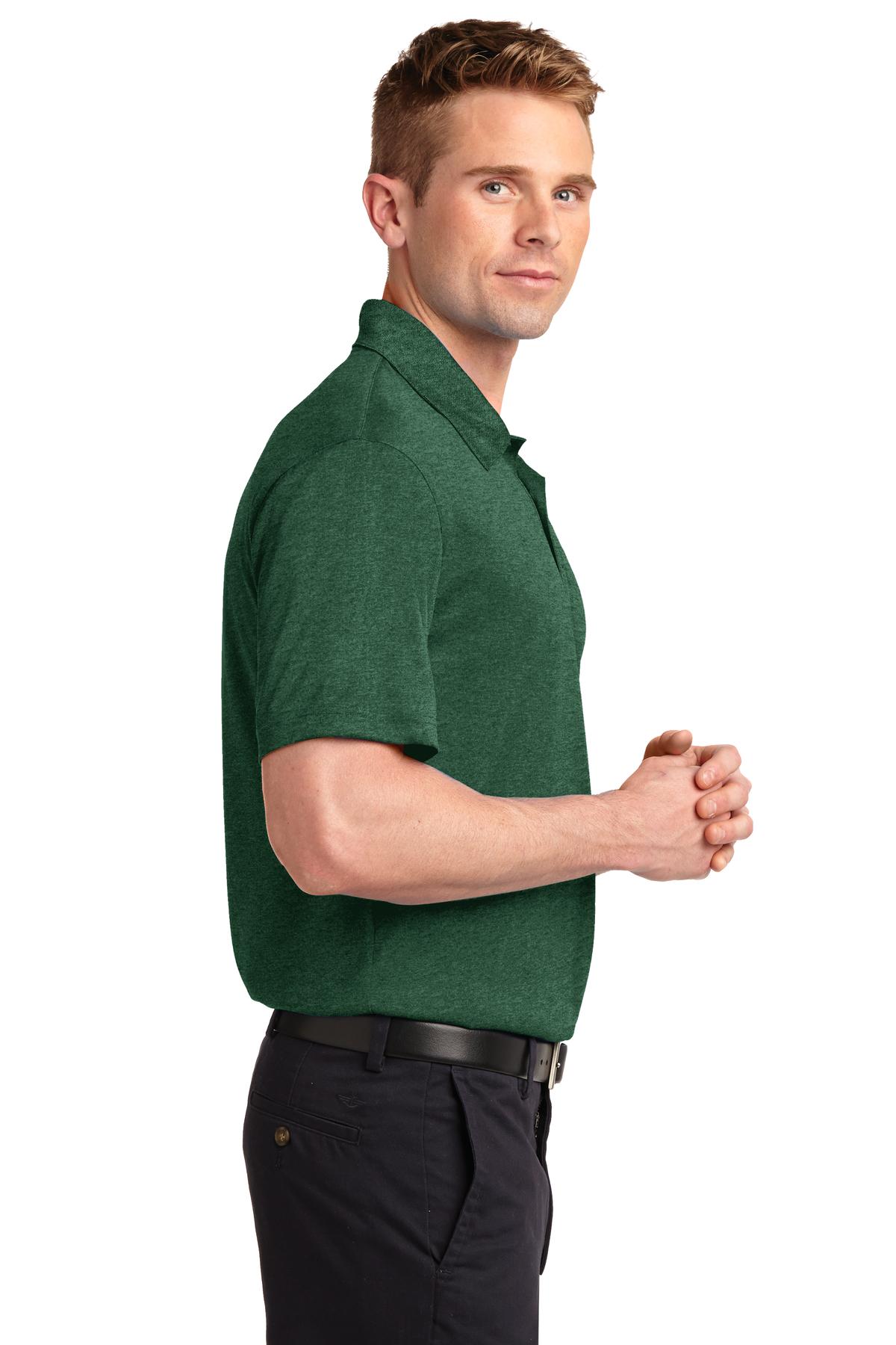 Forest Grn Htr Sport-Tek Heather Contender Polo. ST660