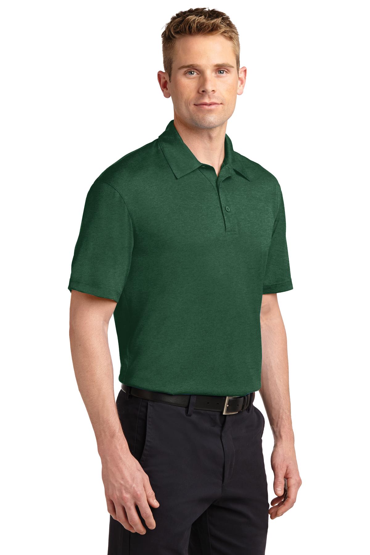 Forest Grn Htr Sport-Tek Heather Contender Polo. ST660
