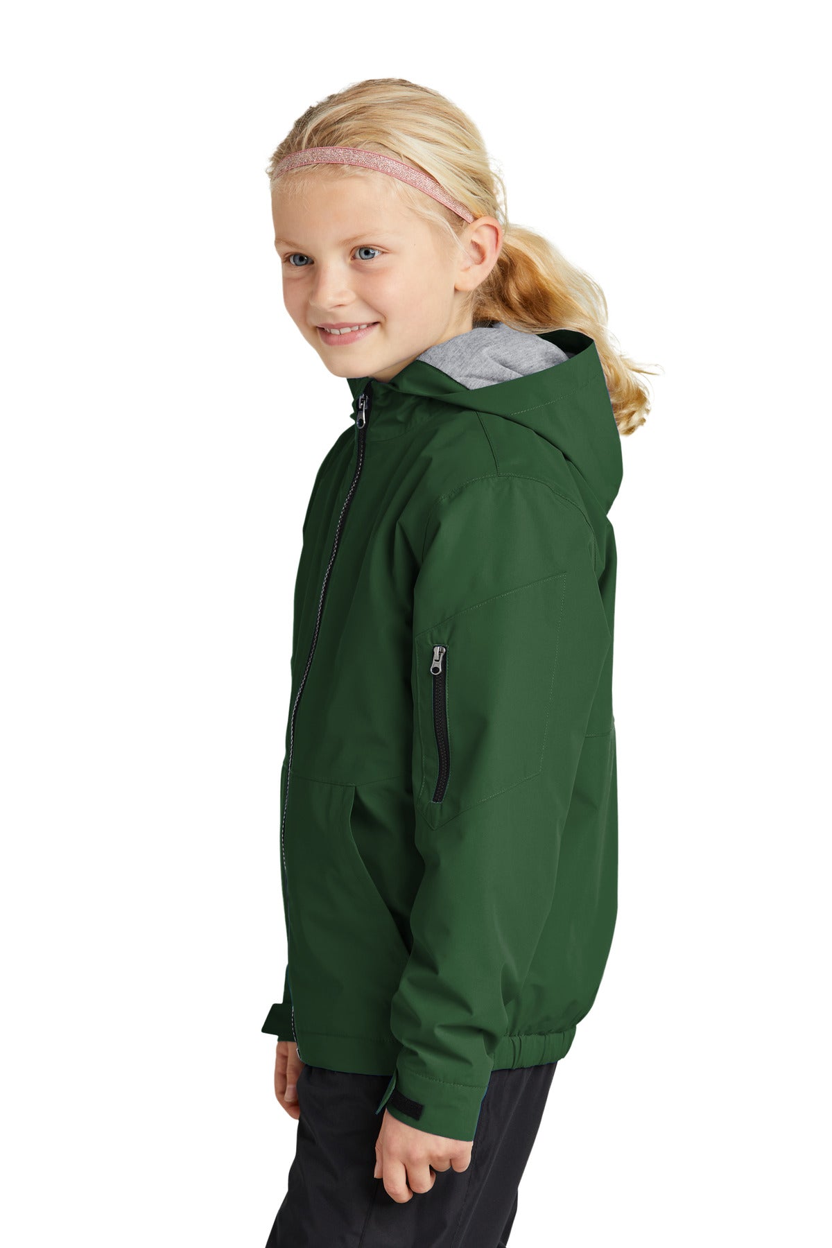 ForestGrn Sport-Tek Youth Waterproof Insulated Jacket YST56