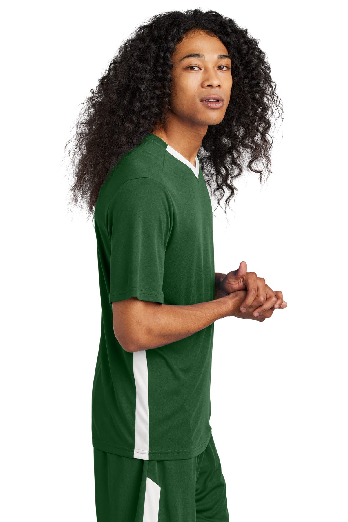 FrGn/White Sport-Tek Competitor United V-Neck ST101