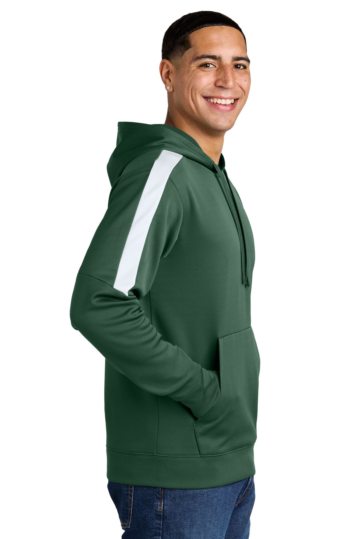 FrGn/White Sport-Tek Sport-Wick Fleece United Pullover Hoodie ST255